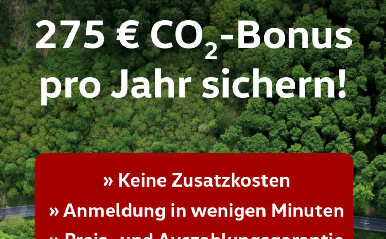  380,- € CO2-Bonus für e-Autos